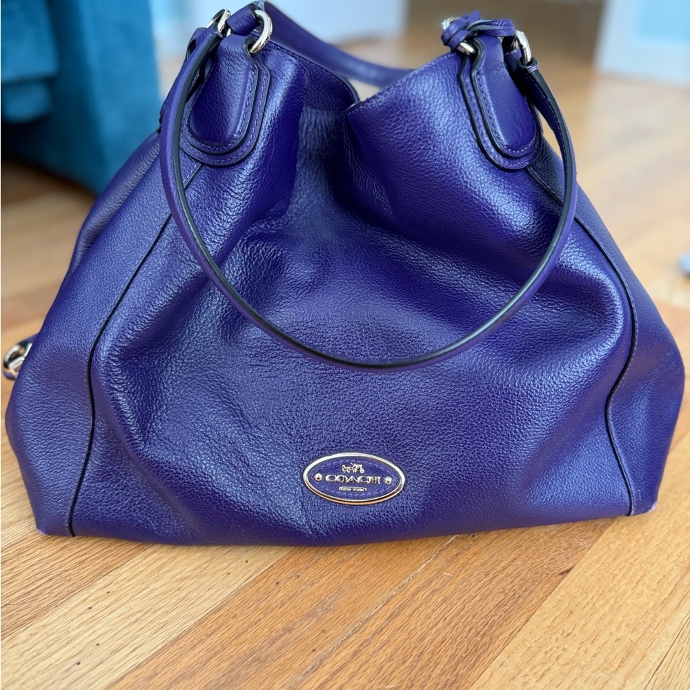 Coach Rich Purple Leather Shoulder Bag
